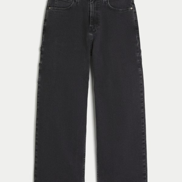 Dark Wash Super Baggy Jeans - washed black
