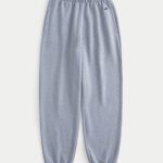 Hollister Feel Good Fleece Dad Joggers - heather navy