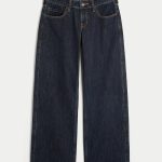 Low-Rise Medium Wash Baggy Jeans - dark rinse