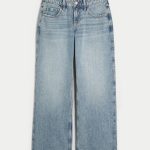Low-Rise Medium Wash Embroidered Fruit Baggy Jeans - medium