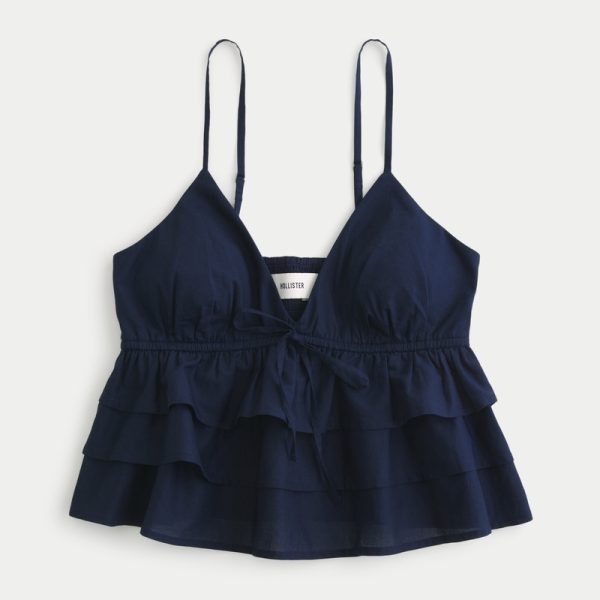 Easy Tiered Blouse - navy