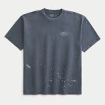 Boxy Heavyweight Toyota Supra Graphic Tee - washed dark slate with spray