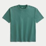Boxy Heavyweight Washed Crew T-Shirt - washed green