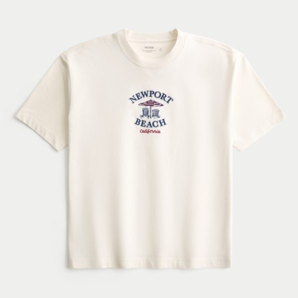 Boxy Heavyweight Costa Rica Graphic Tee - white