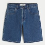 Dark Wash Baggy Denim Shorts - dark