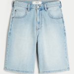 Medium Wash Super Baggy Denim Cargo Shorts - light
