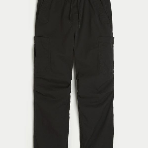 Baggy Pull-On Utility Pants - black