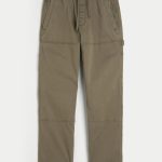 Straight Pull-On Pants - olive
