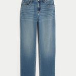 High-Rise Medium Wash Straight Jean - medium