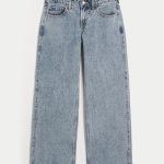 Low-Rise Medium Wash Baggy Jeans - medium wash