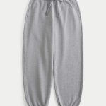 Baggy Fleece Joggers - heather grey