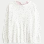 Oversized Back Bow Sweatshirt - cloud white pattern