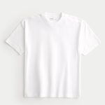 Boxy Heavyweight Washed Cotton Crew T-Shirt - white