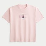 Boxy Heavyweight Costa Rica Graphic Tee - pink