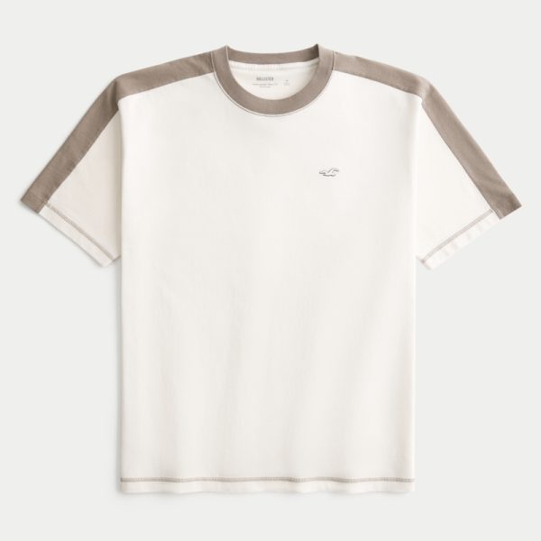 Boxy Heavyweight Icon Crew T-Shirt - cream