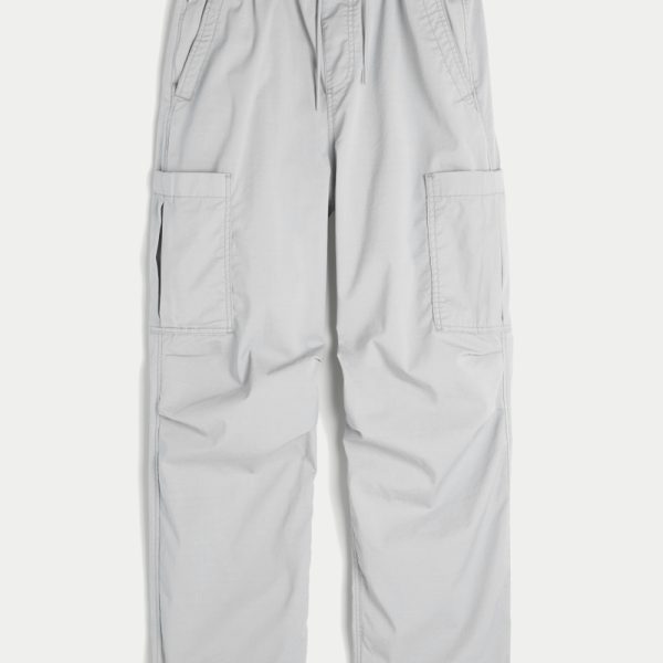 Baggy Pull-On Utility Pants - gray