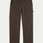 Light Wash Loose Jeans - dark brown carpenter