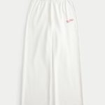 XOXO Graphic Wide-Leg Sweatpants - light heather grey