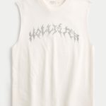 Boxy Heavyweight Camo Logo Graphic Tank - cream