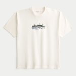 Boxy Heavyweight Costa Rica Graphic Tee - cream