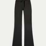 Gilly Hicks Active Recharge Tie-Waist Boot Leggings - black