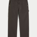 Dark Wash Baggy Jeans - dark brown