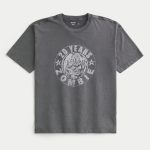 Boxy Iron Maiden Graphic Tee - faded black