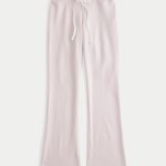 2001 Graphic Boot Sweatpants - light pink