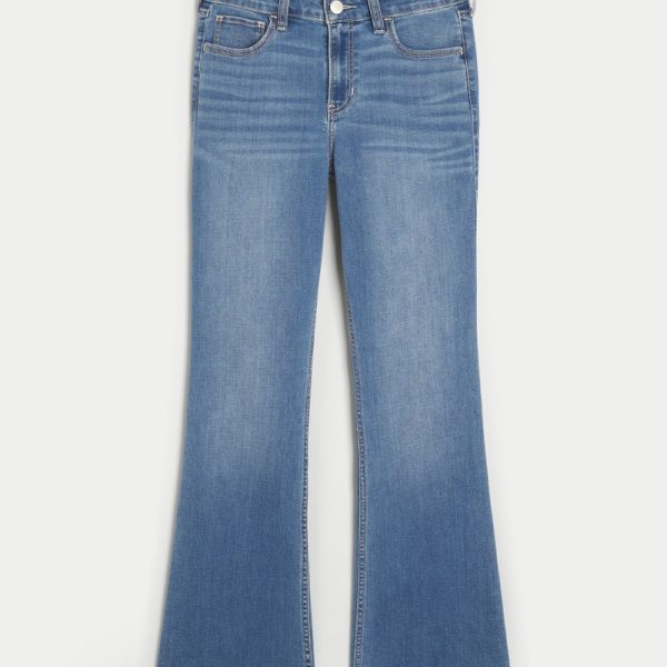Mid-Rise Dark Wash Boot Jeans - medium