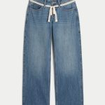Low-Rise Medium Wash Baggy Jeans - medium