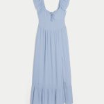 On/Off-the-Shoulder Maxi Dress - dusk blue
