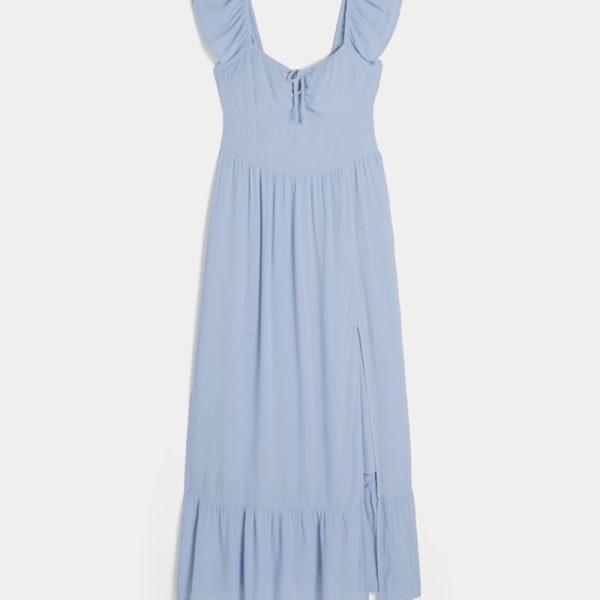 On/Off-the-Shoulder Maxi Dress - dusk blue