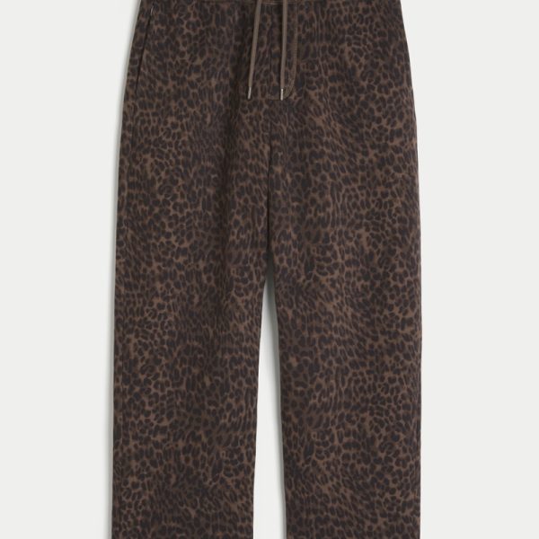 Baggy Sweatpants - dark brown print