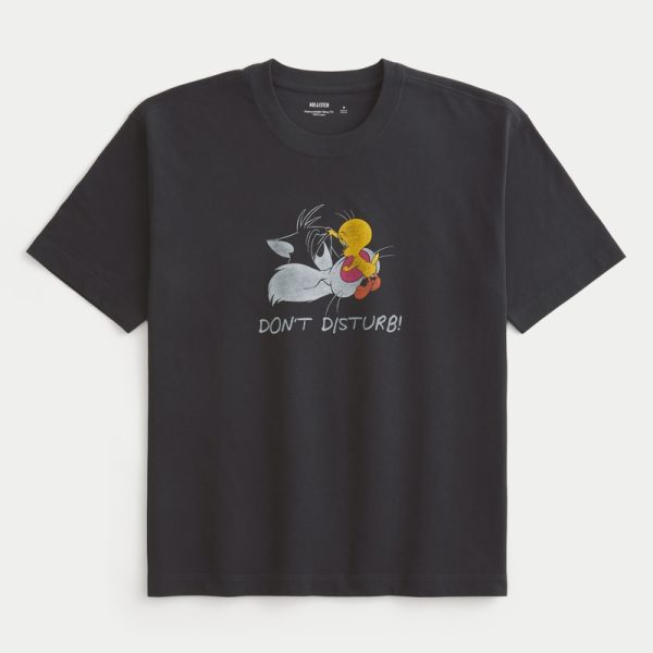 Boxy Heavyweight SpongeBob SquarePants Graphic Tee - faded black
