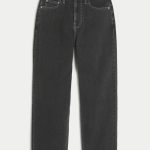 Dark Wash Baggy Jeans - washed black