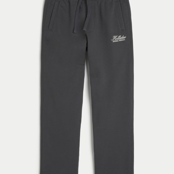 Straight Logo Sweatpants - faded black