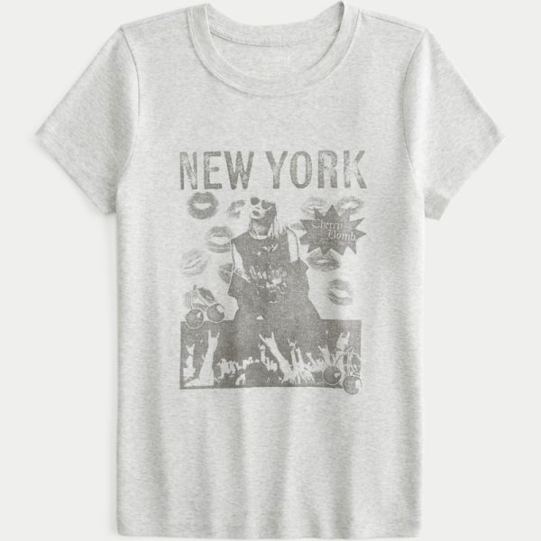 London Butterfly Graphic Baby Tee - light heather grey
