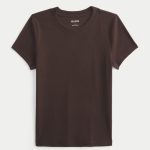 Camo Crew Baby Tee - espresso