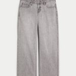 Low-Rise Medium Wash Baggy Jeans - grey wash