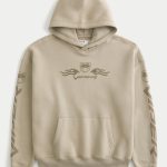 Boxy Toyota Supra Graphic Hoodie - light brown