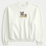 Garfield Graphic Crew Sweatshirt - cream