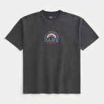 Boxy Heavyweight Costa Rica Graphic Tee - washed black
