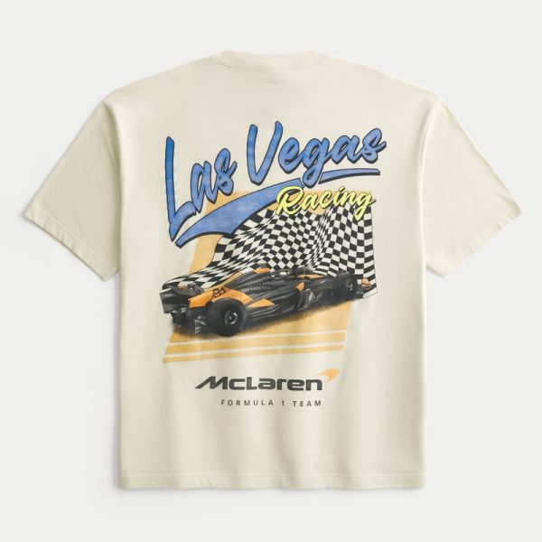 Boxy McLaren Graphic Tee - dark cream