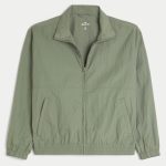 Zip-Up Nylon Jacket - olive