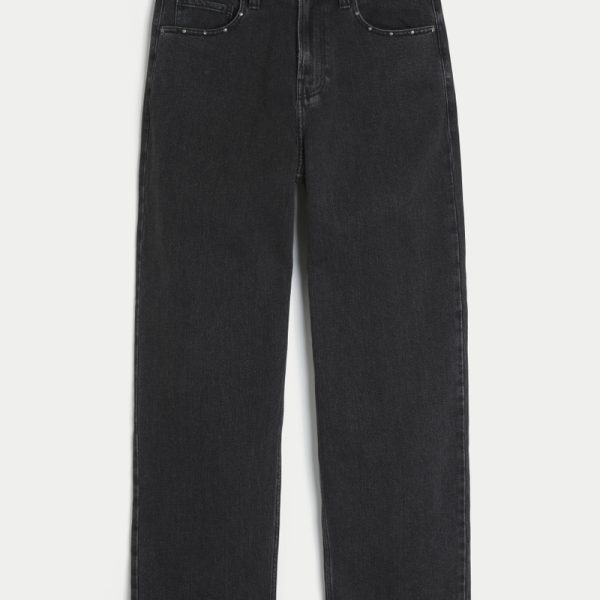 Dark Wash Baggy Jeans - washed black