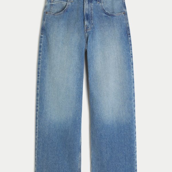 Light Wash Super Baggy Jeans - medium wash