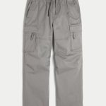 Baggy Cargo Pull-On Pants - gray