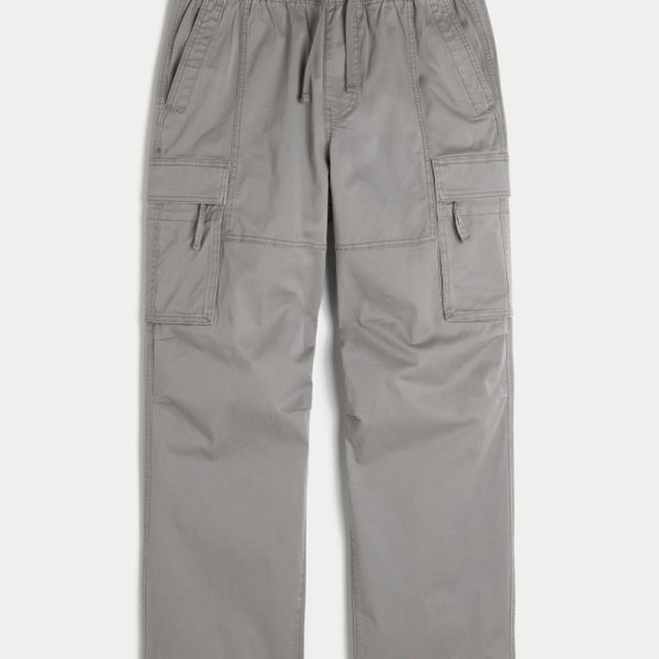 Baggy Cargo Pull-On Pants - gray
