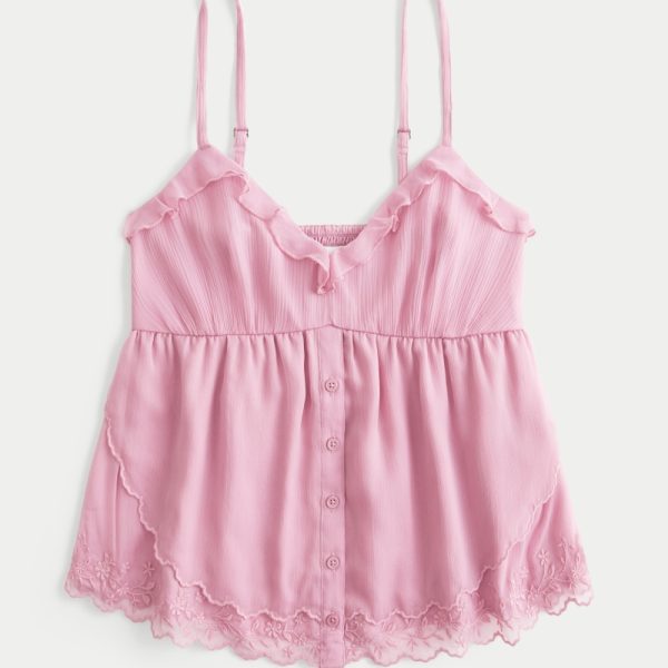 Easy Chiffon Babydoll Top - rose