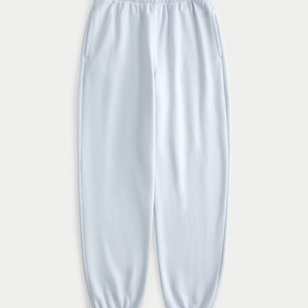 Hollister Feel Good Fleece Dad Joggers - light blue